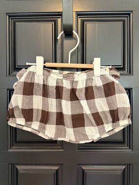 Kid 2-3T Mabo brown gingham bloomers/shorts